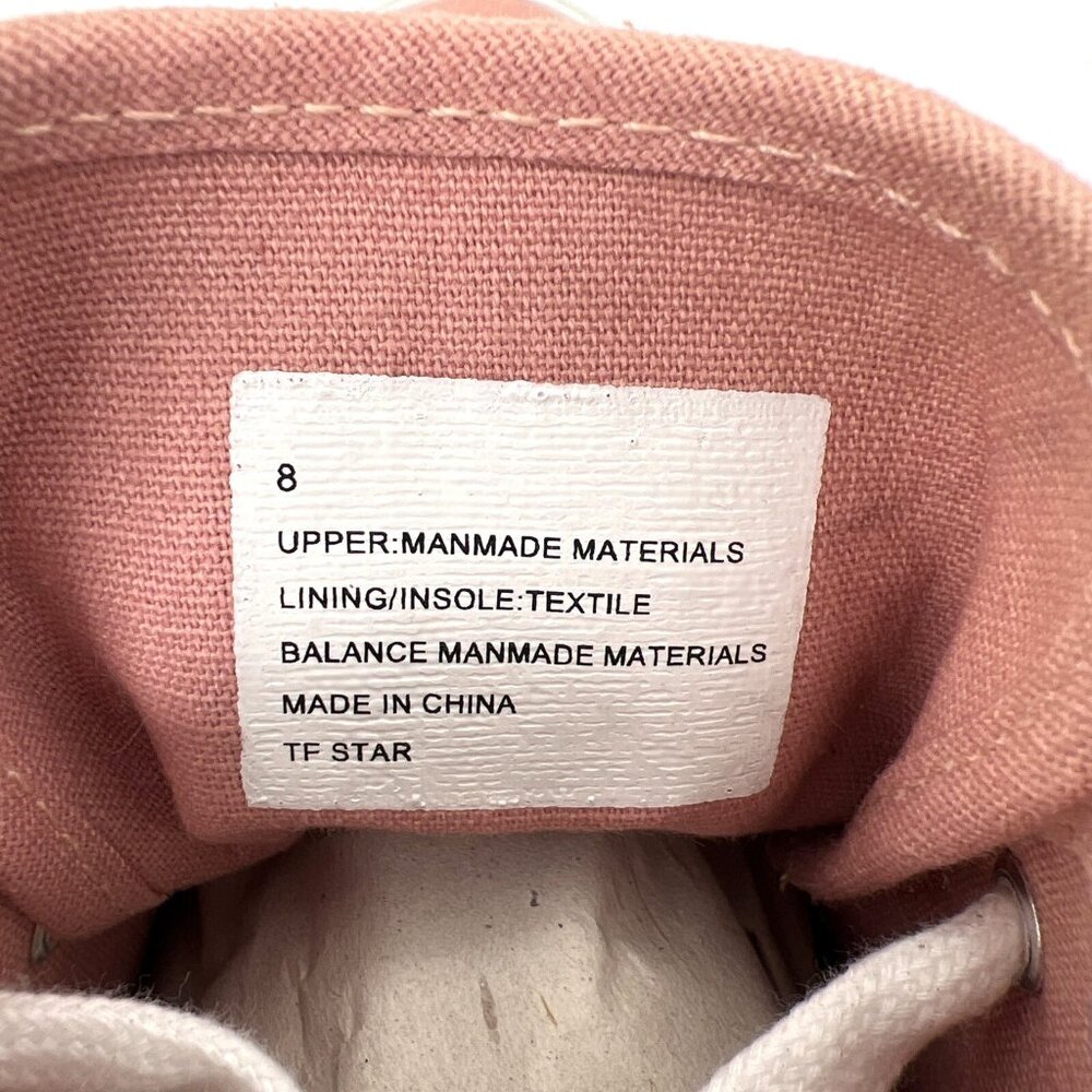 TF Star High Top Sneakers Womens Shoes Size 8 Pink Fashion Lace Up TF19046 New - Picture 9 of 10